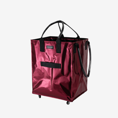 Rolling Tote Bag with Zip Top & Button Closure