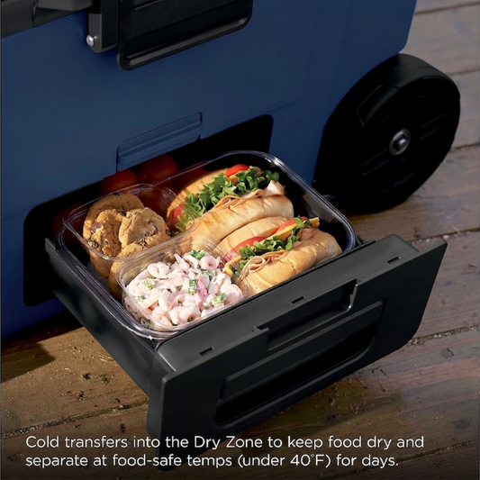 45qt Wheeled Cooler with Cold Dry Zone