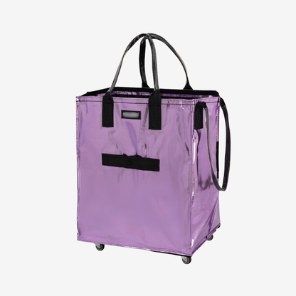 Rolling Tote Bag with Zip Top & Button Closure