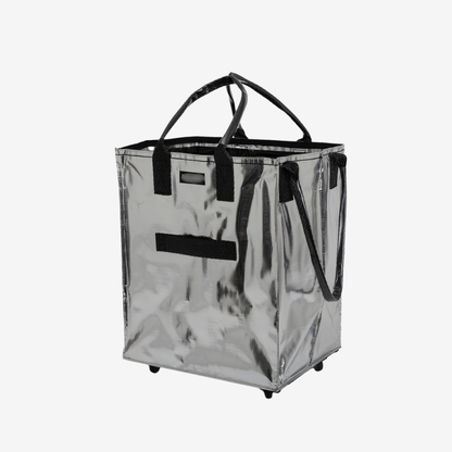 Rolling Tote Bag with Zip Top & Button Closure