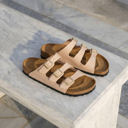 Three-Strap Comfort Footbed Slide Sandal - Florida