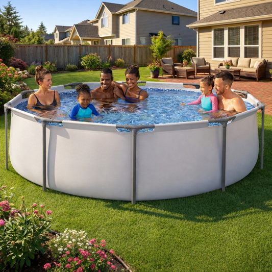 Round Above Ground Outdoor Swimming Pool with Pump