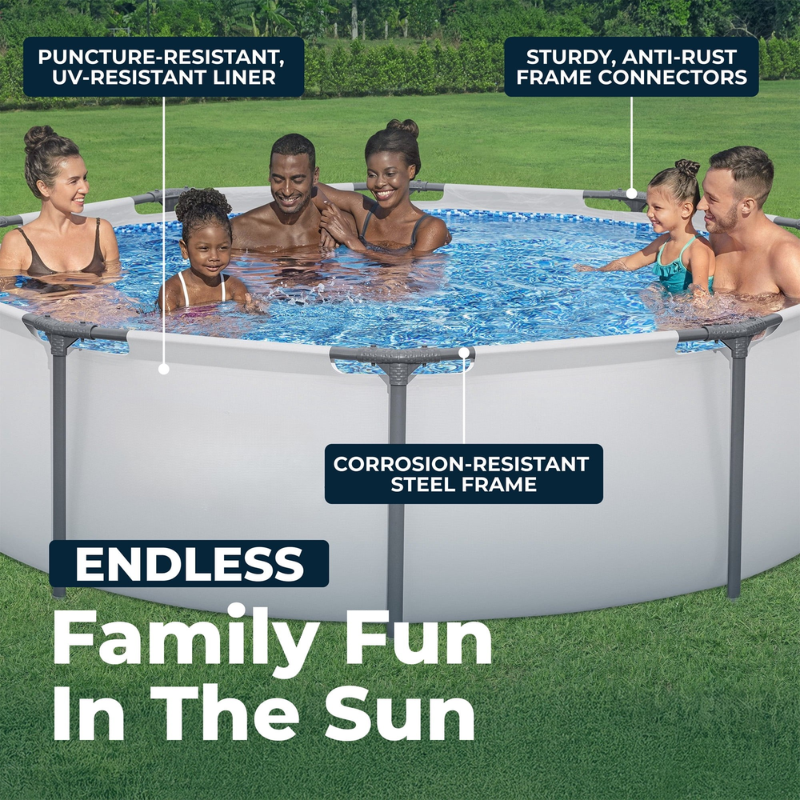 Round Above Ground Outdoor Swimming Pool with Pump
