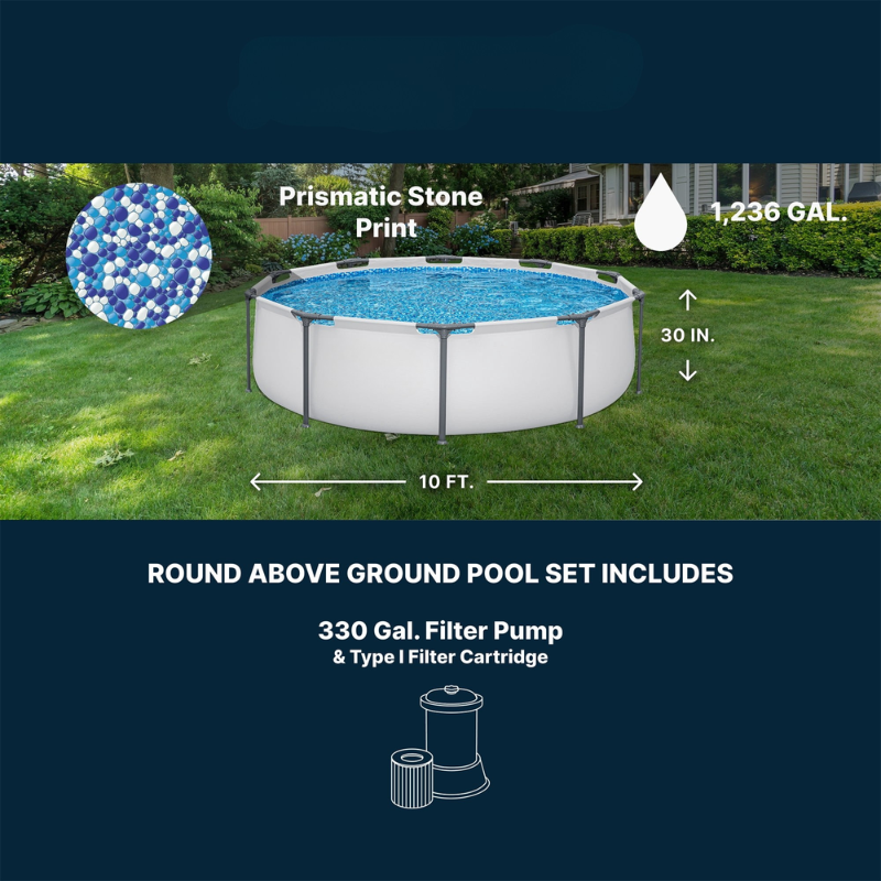 Round Above Ground Outdoor Swimming Pool with Pump