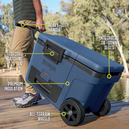 45qt Wheeled Cooler with Cold Dry Zone