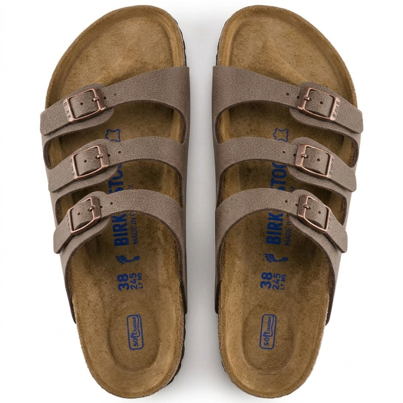 Three-Strap Comfort Footbed Slide Sandal - Florida