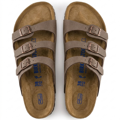 Three-Strap Comfort Footbed Slide Sandal - Florida