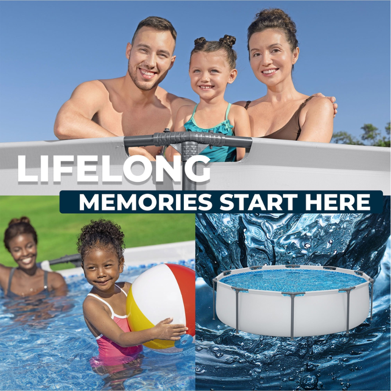 Round Above Ground Outdoor Swimming Pool with Pump