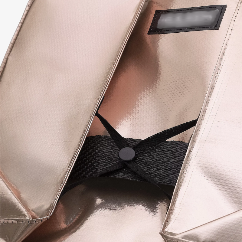 Rolling Tote Bag with Zip Top & Button Closure