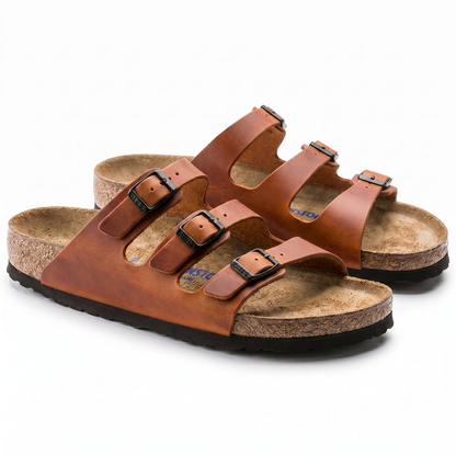 Three-Strap Comfort Footbed Slide Sandal - Florida