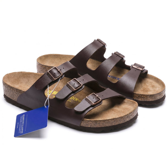 Three-Strap Comfort Footbed Slide Sandal - Florida