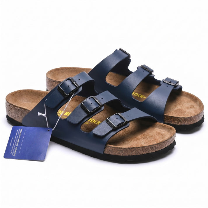 Three-Strap Comfort Footbed Slide Sandal - Florida
